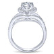 Engagement Ring 14k White Gold Diamond Double Halo