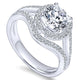 Engagement Ring 14k White Gold Diamond Double Halo