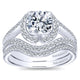 Engagement Ring 14k White Gold Diamond Double Halo