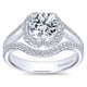 Engagement Ring 14k White Gold Diamond Double Halo