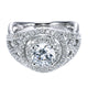 Engagement Ring 14k White Gold Diamond Double Halo