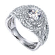 Engagement Ring 14k White Gold Diamond Double Halo