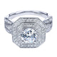 Engagement Ring 14k White Gold Diamond Double Halo