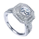 Engagement Ring 14k White Gold Diamond Double Halo
