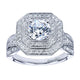 Engagement Ring 14k White Gold Diamond Double Halo