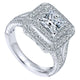 14K White Gold Diamond Double Halo 14K White Gold Engagement Ring ER7264W44Jj