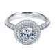 Engagement Ring 14k White Gold Diamond Double Halo