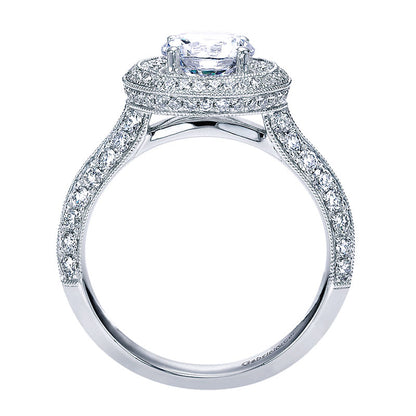 Engagement Ring 14k White Gold Diamond Double Halo