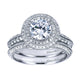 Engagement Ring 14k White Gold Diamond Double Halo