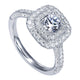 Engagement Ring 14k White Gold Diamond Double Halo