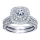 Engagement Ring 14k White Gold Diamond Double Halo