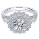 14K White Gold Diamond Double Pave Halo With Channel Split Shank 14K White Gold Engagement Ring ER75