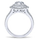14K White Gold Diamond Double Pave Halo With Channel Split Shank 14K White Gold Engagement Ring ER75