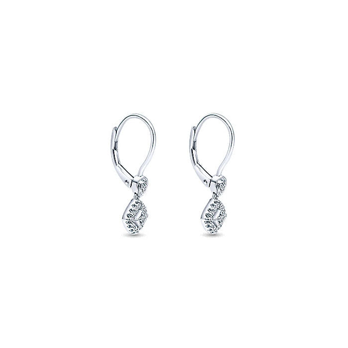 14k White Gold Diamond Drop Earrings