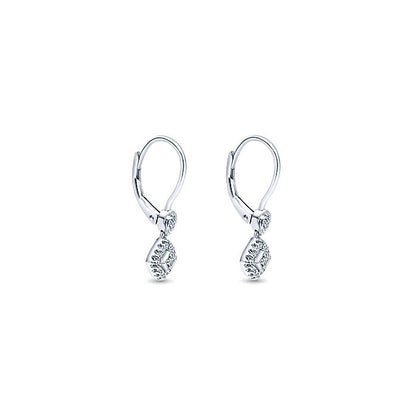 14k White Gold Diamond Drop Earrings