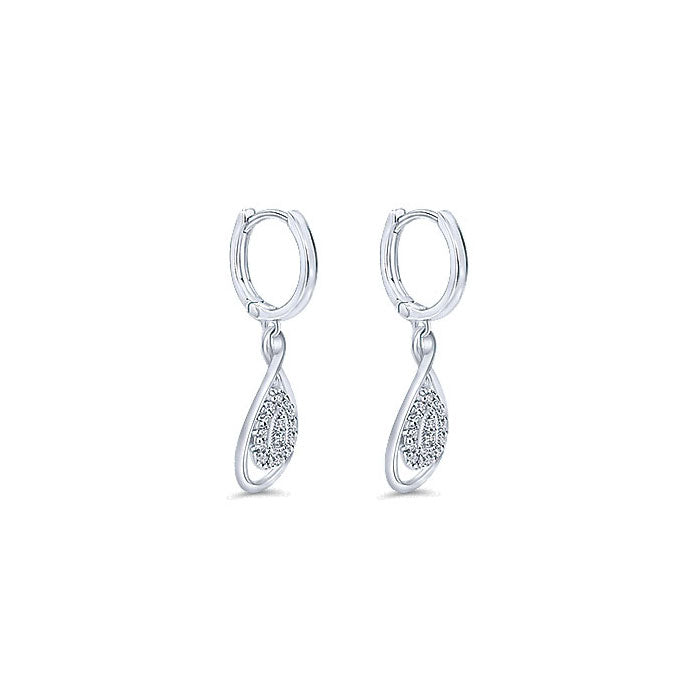 14k White Gold Diamond Drop Earrings