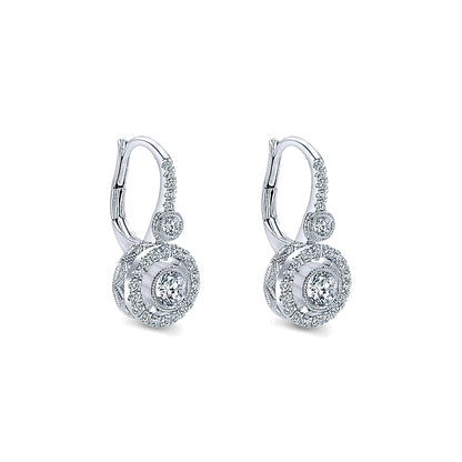 14k White Gold Diamond Drop Earrings