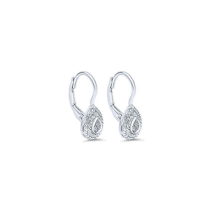 14k White Gold Diamond Drop Earrings