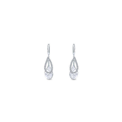 14k White Gold Diamond Drop Earrings