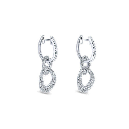 14k White Gold Diamond Drop Earrings
