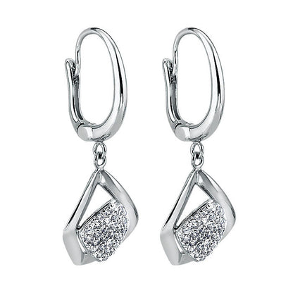 14k White Gold Diamond Drop Earrings