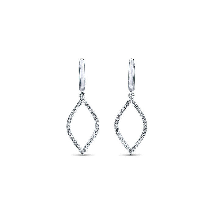 14k White Gold Diamond Drop Earrings