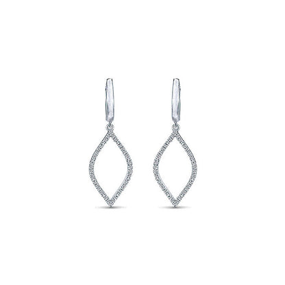 14k White Gold Diamond Drop Earrings