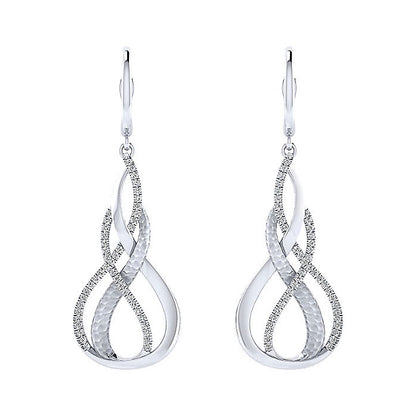 14k White Gold Diamond Drop Earrings