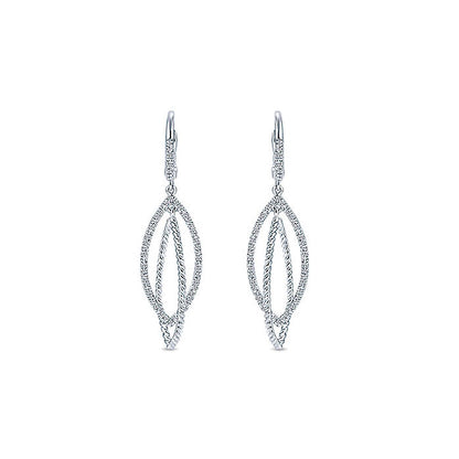 14k White Gold Diamond Drop Earrings