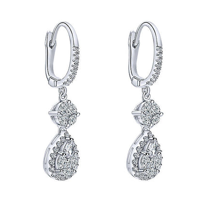 14k White Gold Diamond Drop Earrings