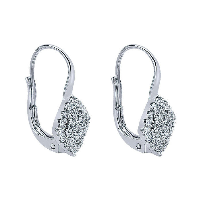 14k White Gold Diamond Drop Earrings