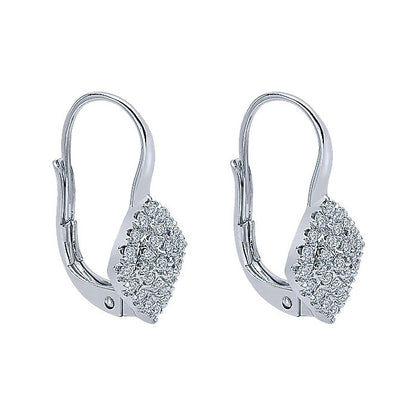 14k White Gold Diamond Drop Earrings
