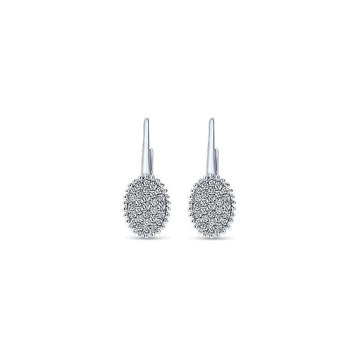 14k White Gold Diamond Drop Earrings