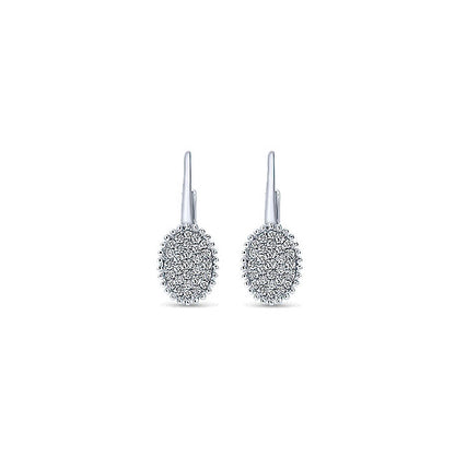 14k White Gold Diamond Drop Earrings