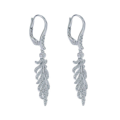 14k White Gold Diamond Drop Earrings
