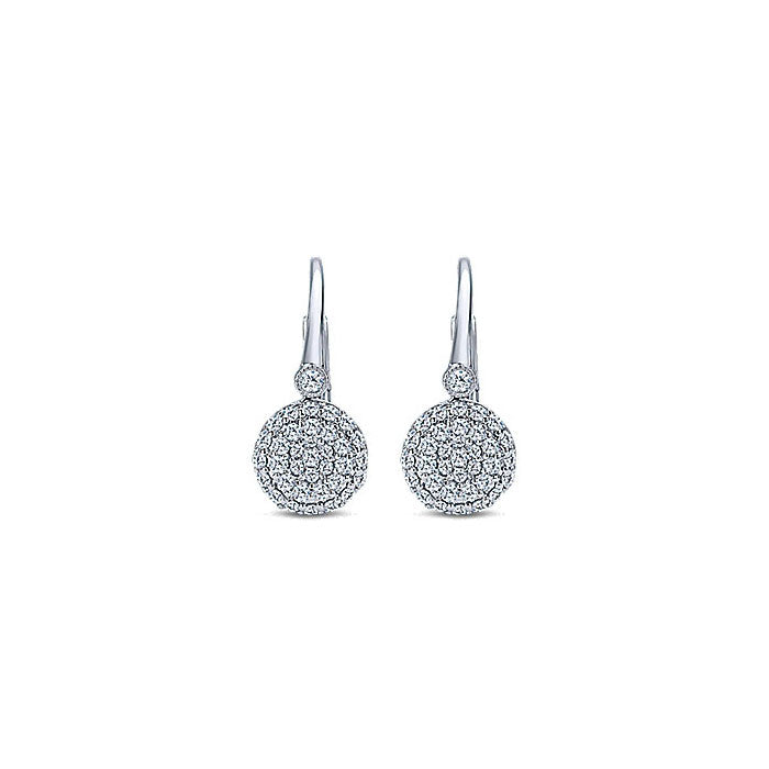 14k White Gold Diamond Drop Earrings