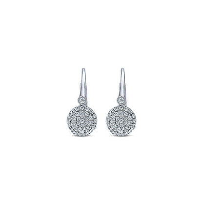 14k White Gold Diamond Drop Earrings