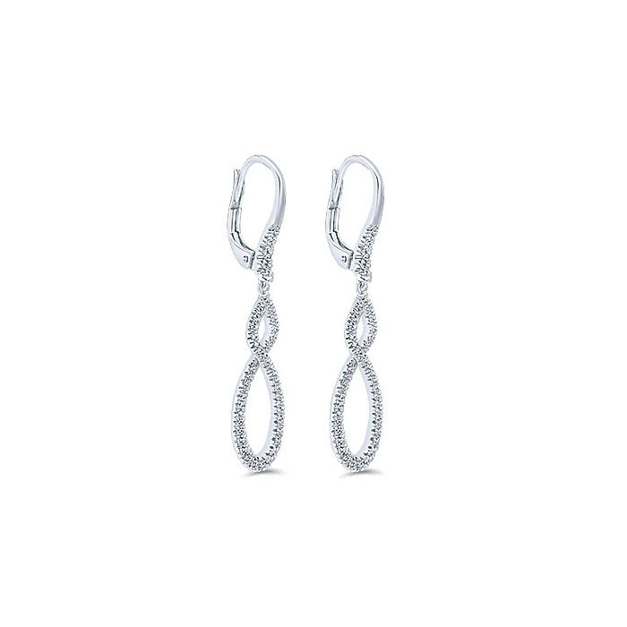 14k White Gold Diamond Drop Earrings