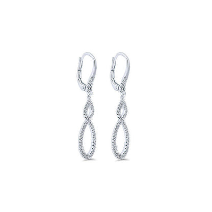 14k White Gold Diamond Drop Earrings