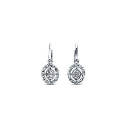 14k White Gold Diamond Drop Earrings