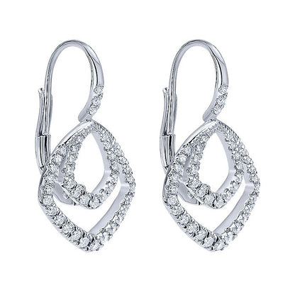 14k White Gold Diamond Drop Earrings