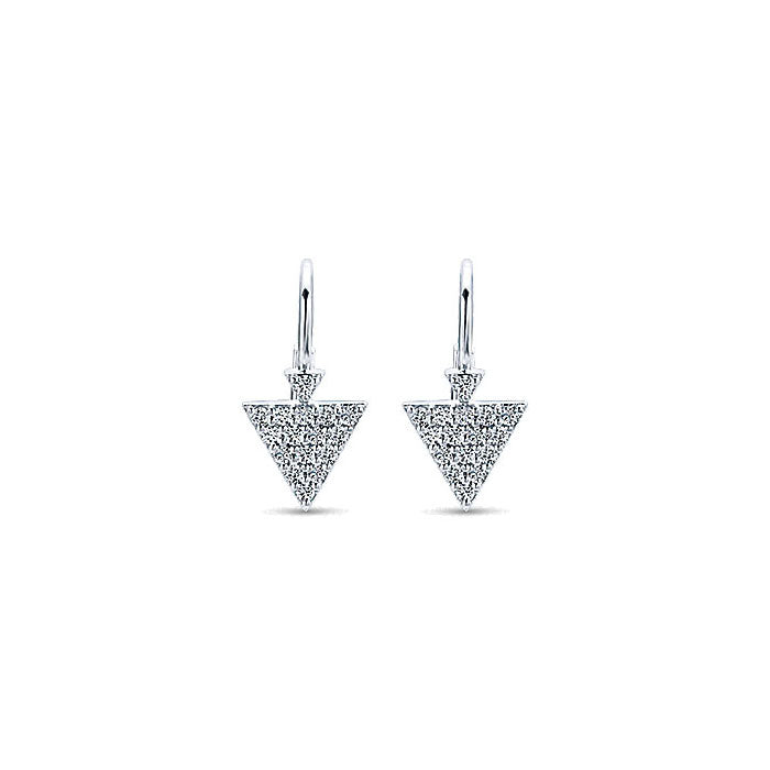 14k White Gold Diamond Drop Earrings