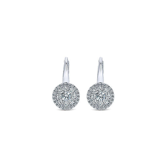 14k White Gold Diamond Drop Earrings