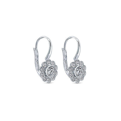 14k White Gold Diamond Drop Earrings