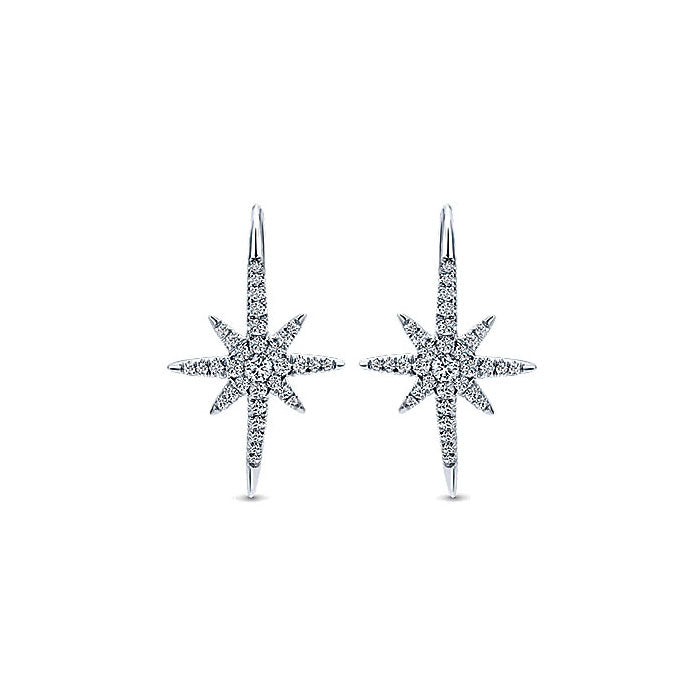 14k White Gold Diamond Drop Earrings