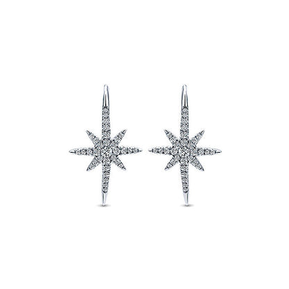 14k White Gold Diamond Drop Earrings