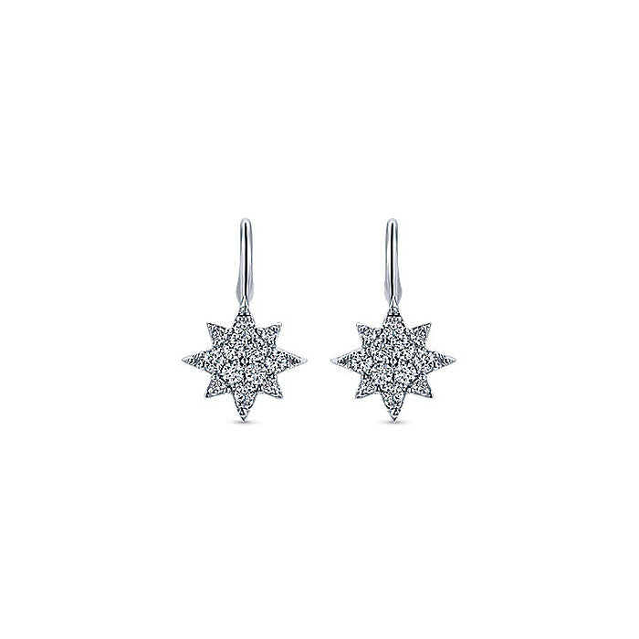 14k White Gold Diamond Drop Earrings