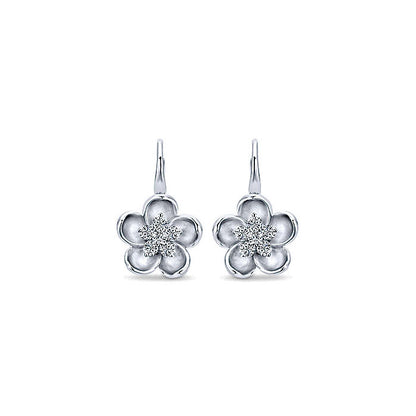 14k White Gold Diamond Drop Earrings