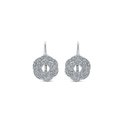 14k White Gold Diamond Drop Earrings