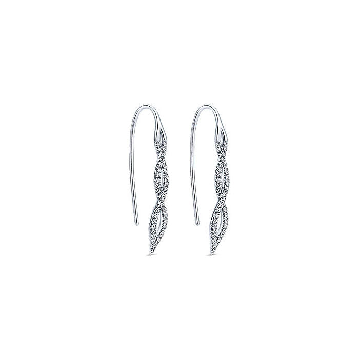 14k White Gold Diamond Drop Earrings